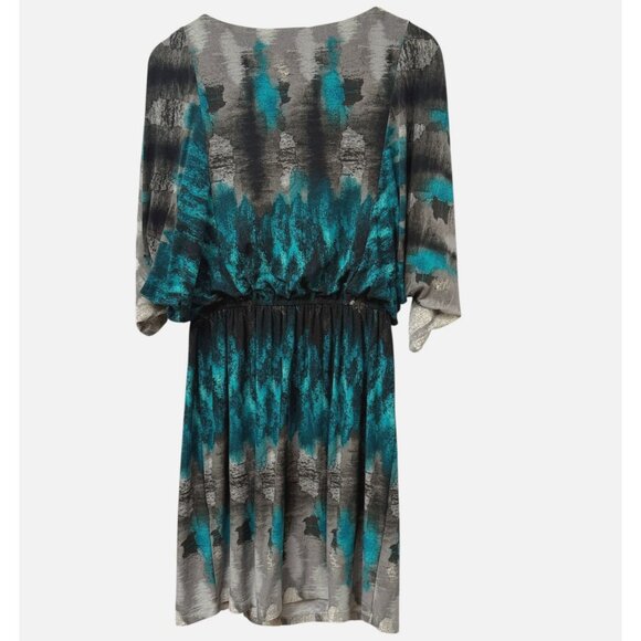 Suzi Chin For Maggie Boutique Stretch Dress Size 8 Dolman 3/4 Sleeve - Picture 3 of 7